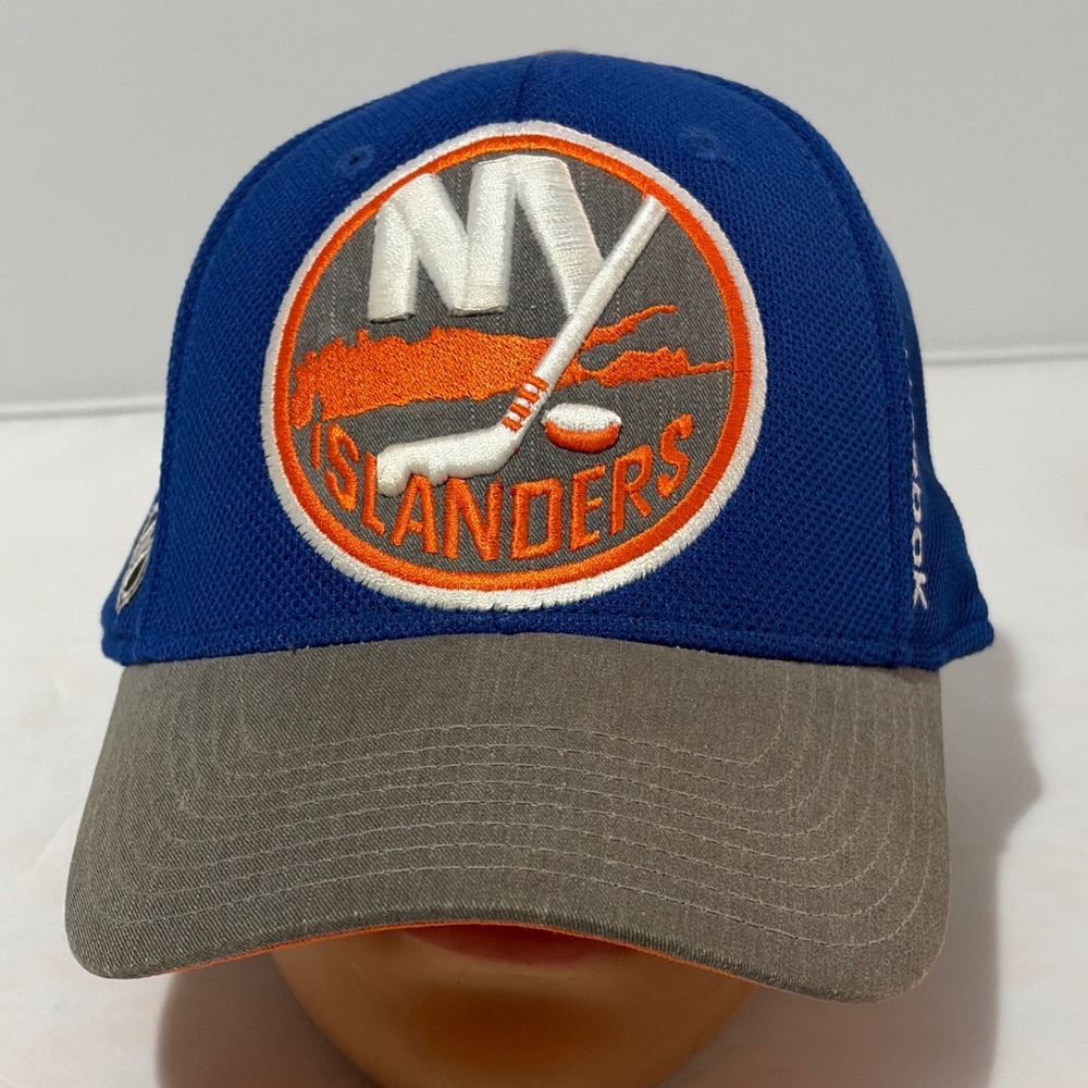 Reebok New York Islanders Hat Center Ice Collection Blue Gray NHL Cap S/M